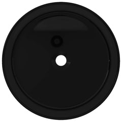 vidaXL Basin Ceramic Round Black 40x15 cm 3