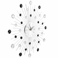 vidaXL Wall Clock | Silver and black | Aluminium frame with acrylic beads 3