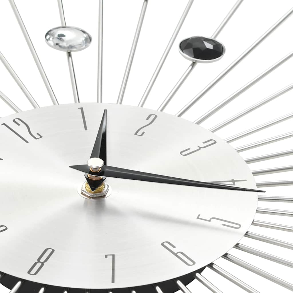 vidaXL Wall Clock | Silver and black | Aluminium frame with acrylic beads 4