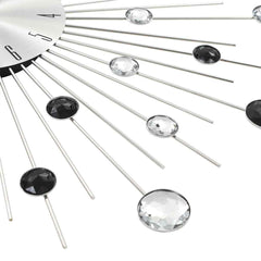 vidaXL Wall Clock | Silver and black | Aluminium frame with acrylic beads 5