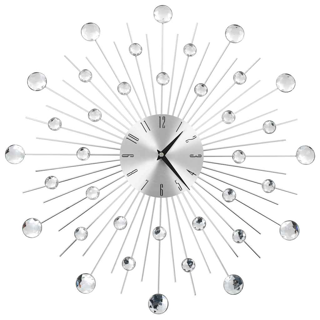 vidaXL Wall Clock | Silver | Aluminium and acrylic beads | Large 1