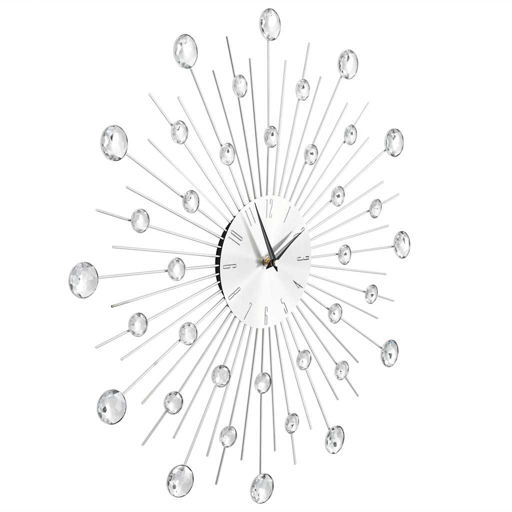vidaXL Wall Clock | Silver | Aluminium and acrylic beads | Large 3