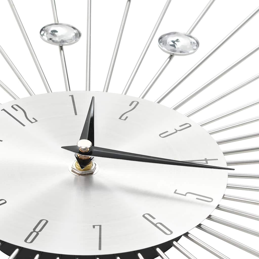 vidaXL Wall Clock | Silver | Aluminium and acrylic beads | Large 4
