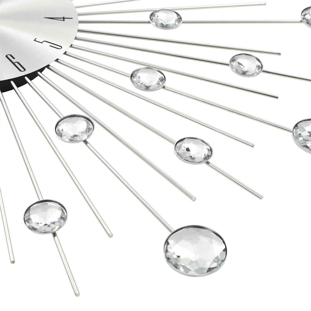 vidaXL Wall Clock | Silver | Aluminium and acrylic beads | Large 5