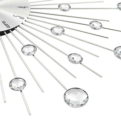 vidaXL Wall Clock | Silver | Aluminium and acrylic beads | Large 5