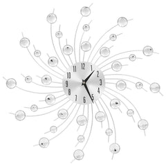 vidaXL Wall Clock | Silver | Aluminium, Acrylic | Large | Decorative Inlays 1