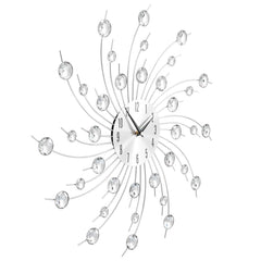 vidaXL Wall Clock | Silver | Aluminium, Acrylic | Large | Decorative Inlays 3