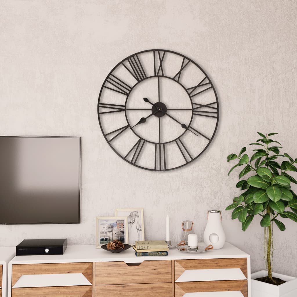 50644 vidaXL Vintage Wall Clock with Quartz Movement Metal 80 cm XXL 1