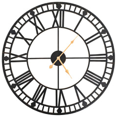 vidaXL Wall Clock | Black | Metal | 60 cm | Clock | Wall Clock | Circular 1