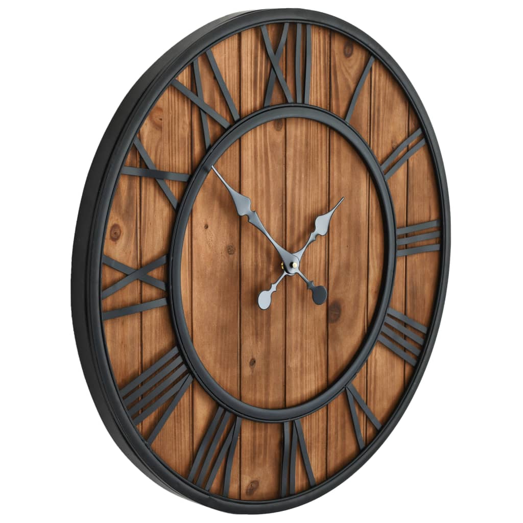 50646 vidaXL Vintage Wall Clock with Quartz Movement Wood and Metal 60 cm XXL 3