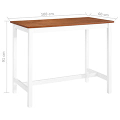vidaXL Bar Table Solid Wood 108x60x91 cm 5