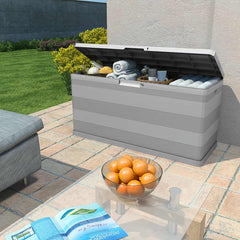 vidaXL Outdoor Storage Box | Light grey | Polypropylene | 117x45x56 cm 2