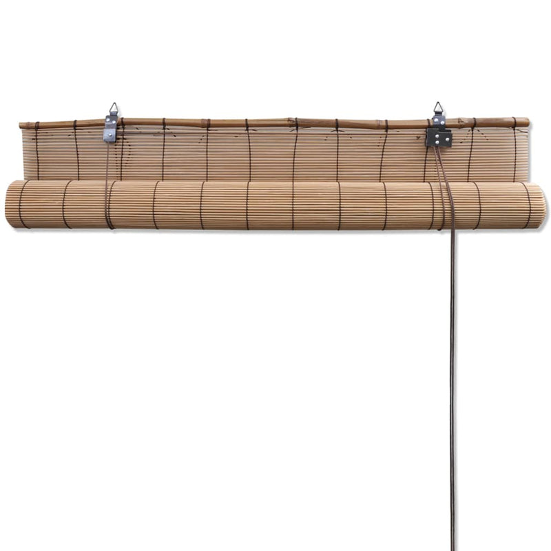 Roller Blind Bamboo 100x220 cm Brown