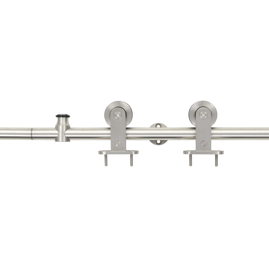 142825 vidaXL Sliding Door Hardware Kit 183 cm Stainless Steel Silver 2