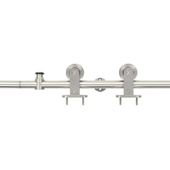 142825 vidaXL Sliding Door Hardware Kit 183 cm Stainless Steel Silver 2