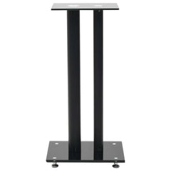vidaXL Speaker Stands 2 pcs Tempered Glass 2 Pillars Design Black 3