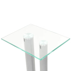 vidaXL Speaker Stands 2 pcs Tempered Glass 2 Pillars Design Silver 4