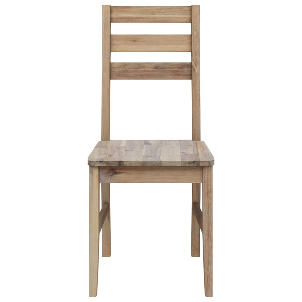 vidaXL Dining Chairs 2 pcs Solid Acacia Wood 4