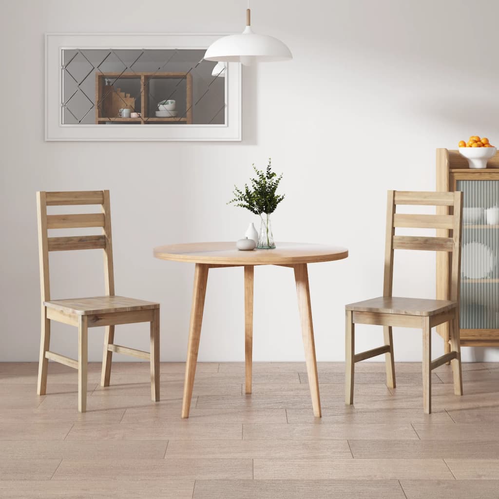 vidaXL Dining Chairs 2 pcs Solid Acacia Wood 1