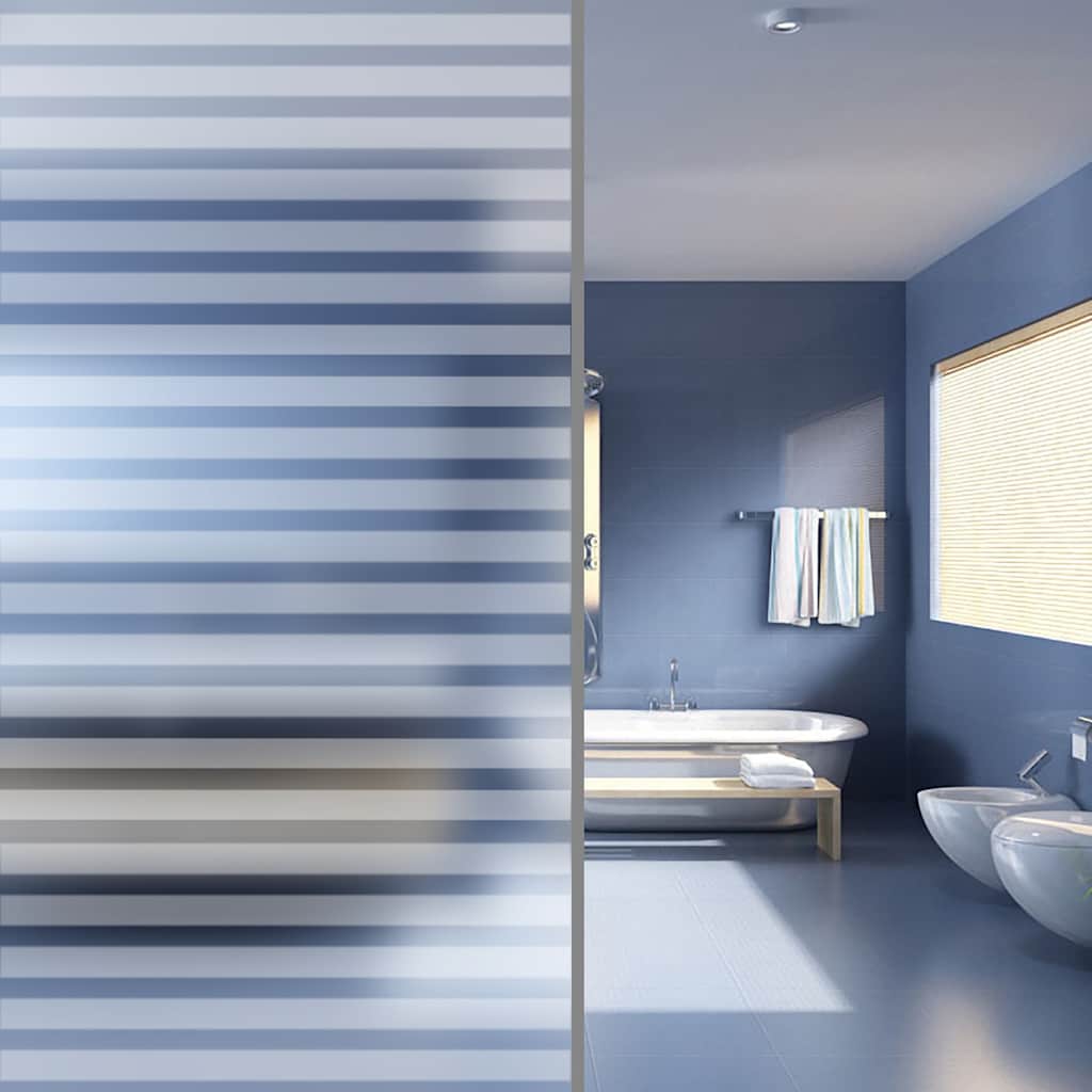 vidaXL Window Film | White with frosted stripes | PVC | 90 cm x 20 m 1