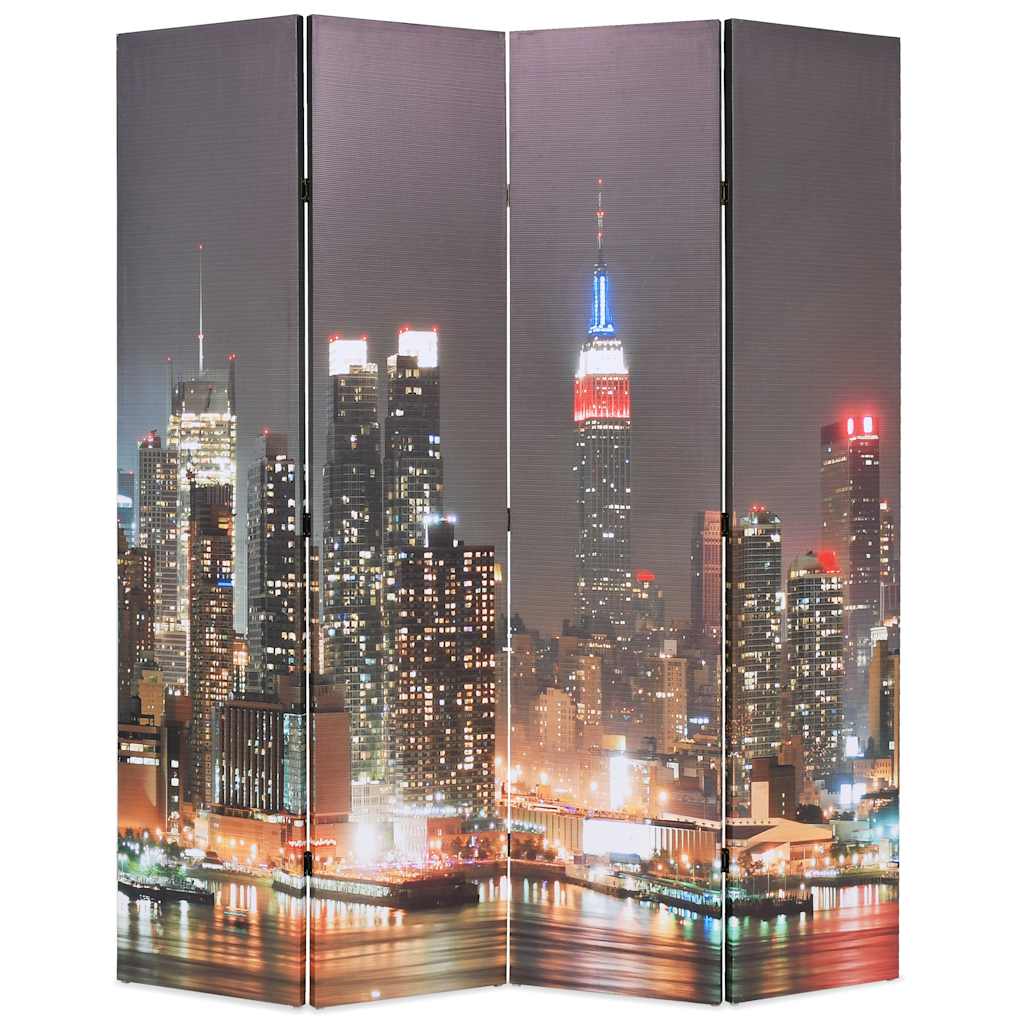 Folding Room Divider New York by Night 160 x 170 cm
