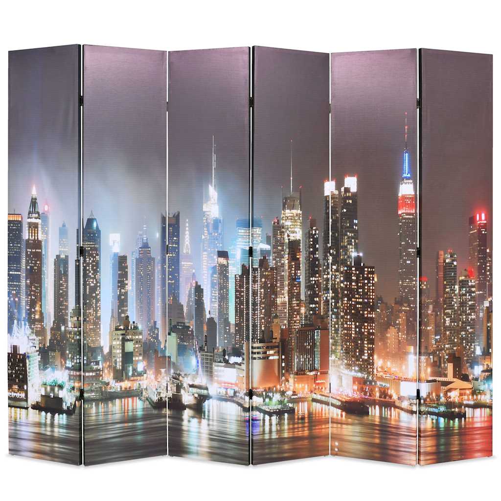 Folding Room Divider New York by Night 228 x 170 cm