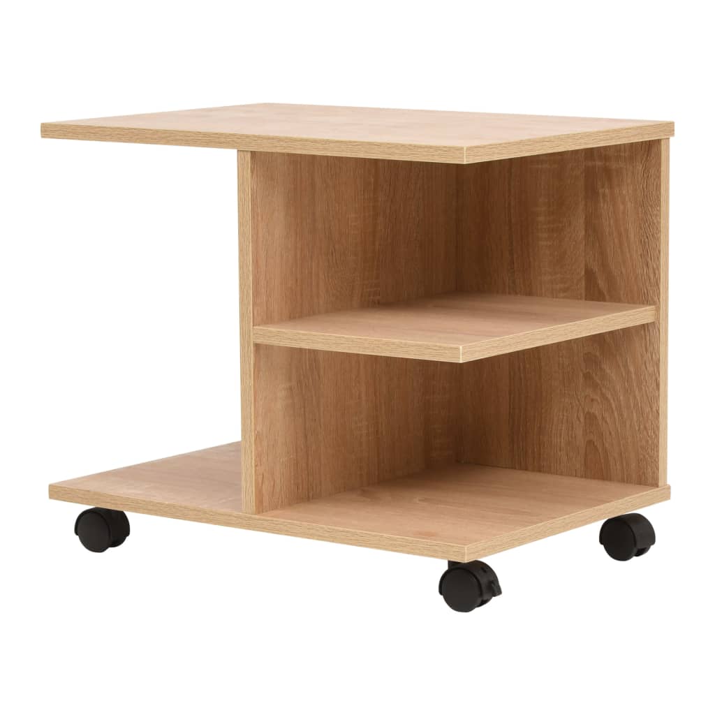 vidaXL Rolling Shelf | Oak | Engineered wood with melamine finish | Medium 1