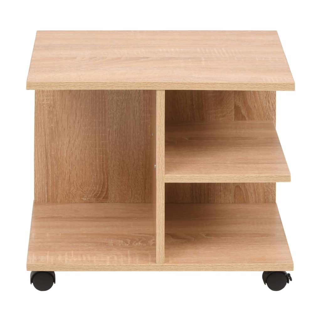 vidaXL Rolling Shelf | Oak | Engineered wood with melamine finish | Medium 2