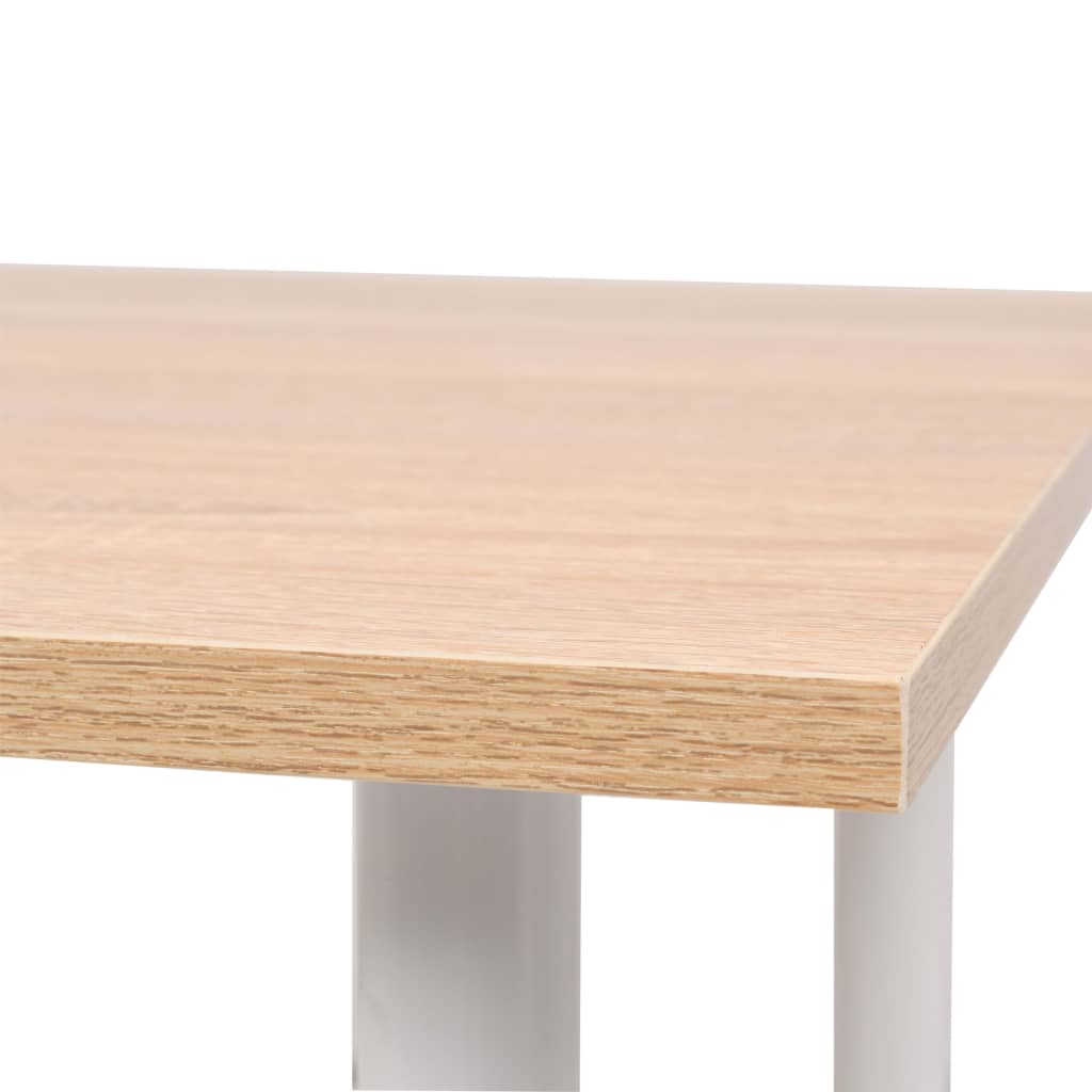 vidaXL Dining Table 120x60x73 cm Oak and White 4