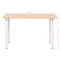 vidaXL Dining Table 120x60x73 cm Oak and White 5
