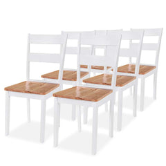 vidaXL Dining Chairs 6 pcs White Solid Rubber Wood 1