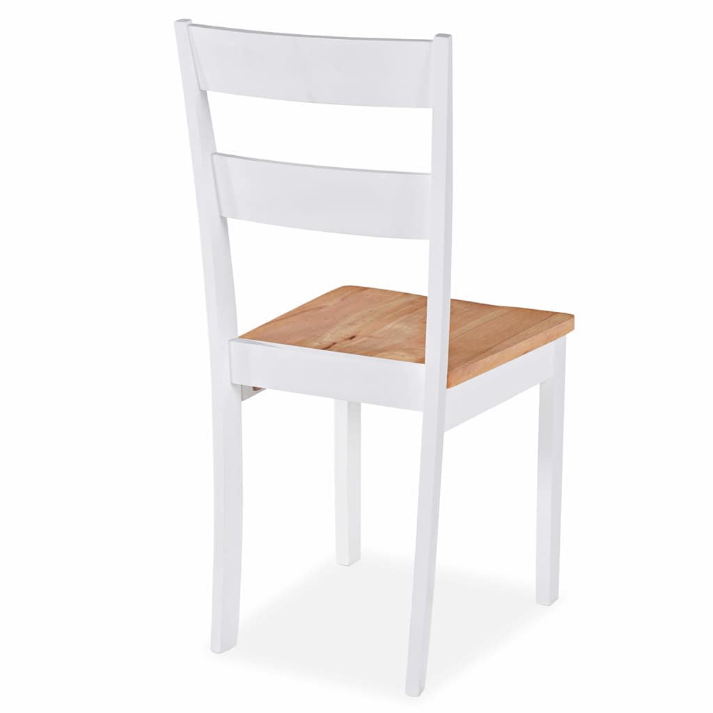 vidaXL Dining Chairs 6 pcs White Solid Rubber Wood 5