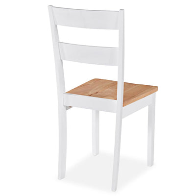 Dining Chairs 6 pcs White Solid Rubber Wood