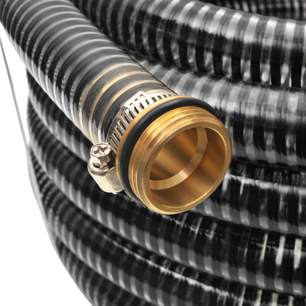 vidaXL Suction Hose | Black | Plastic, Brass | 4m length | Suction Hose 2