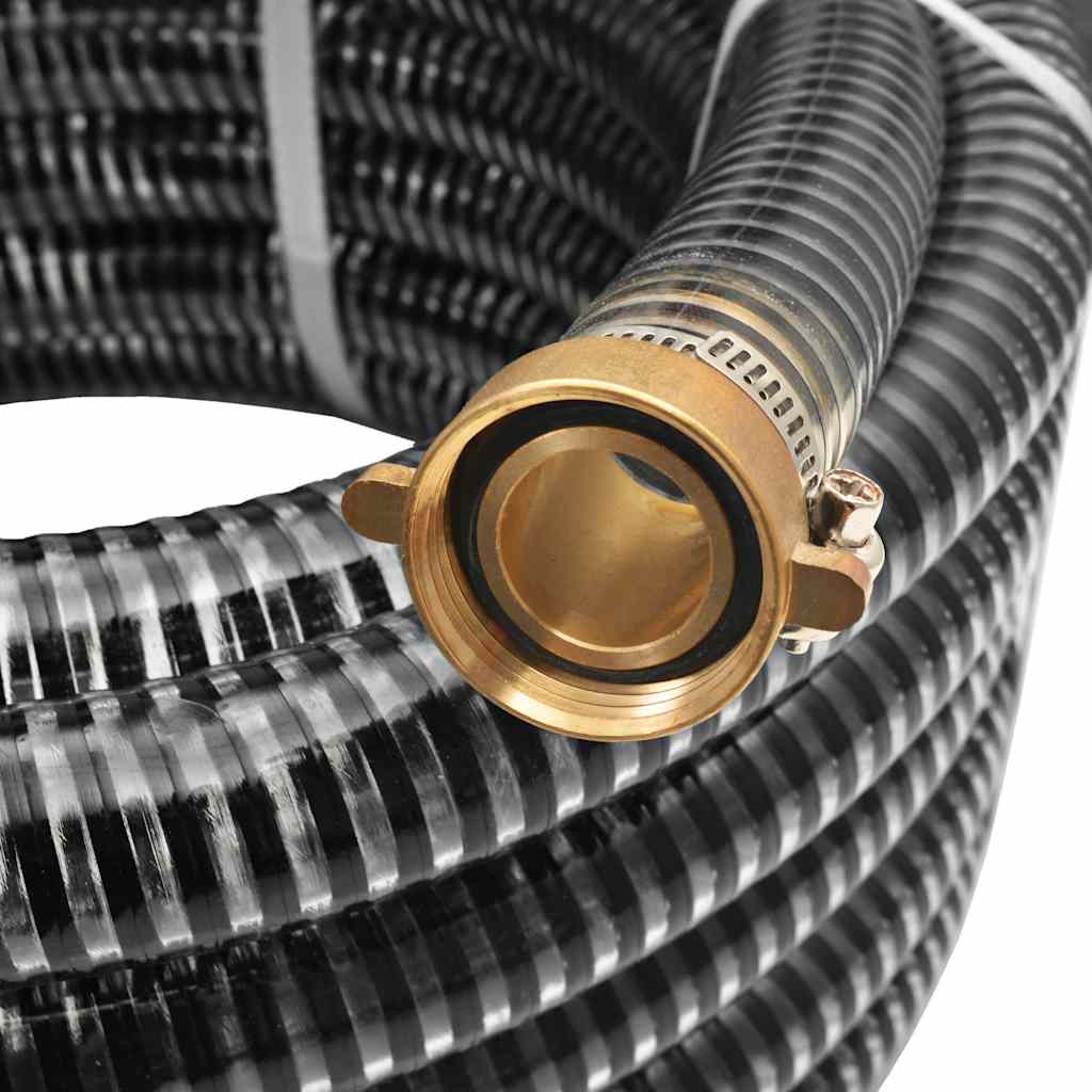 vidaXL Suction Hose | Black | Plastic, Brass | 4m length | Suction Hose 3