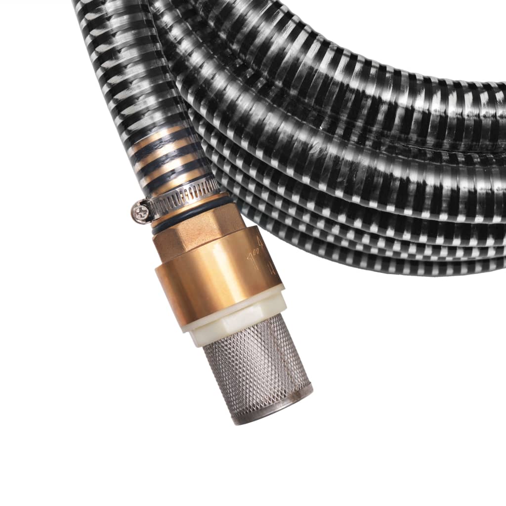 vidaXL Suction Hose | Black | Plastic, Brass | 4m length | Suction Hose 4