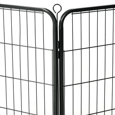 Dog Playpen 12 Panels Steel 80x60 cm Black