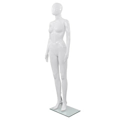 Full Body Mannequin with Glass Base Glossy 185 cm White Female