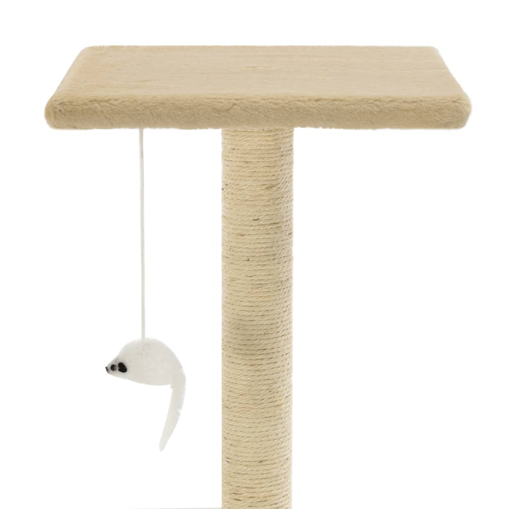 vidaXL Cat Tree | Beige | Engineered wood, sisal rope, plush fabric | Medium 6