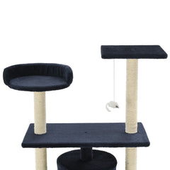 vidaXL Cat Tree | Dark Blue | Engineered wood, Carton, Plush fabric, Sisal rope 4