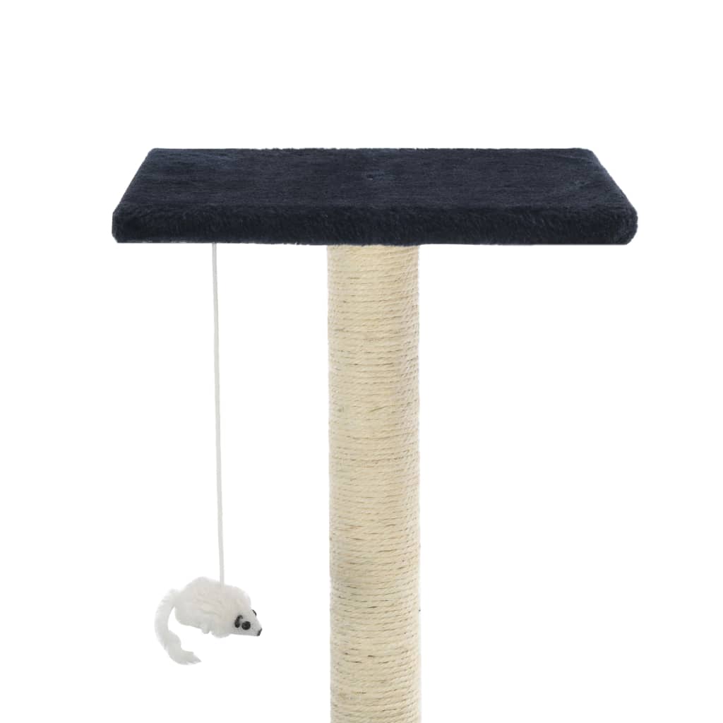 vidaXL Cat Tree | Dark Blue | Engineered wood, Carton, Plush fabric, Sisal rope 6