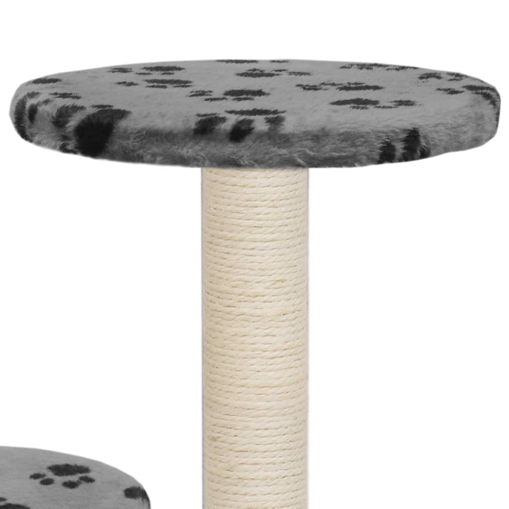 vidaXL Cat Tree | Grey with paw prints 6
