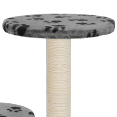 vidaXL Cat Tree | Grey with paw prints 6