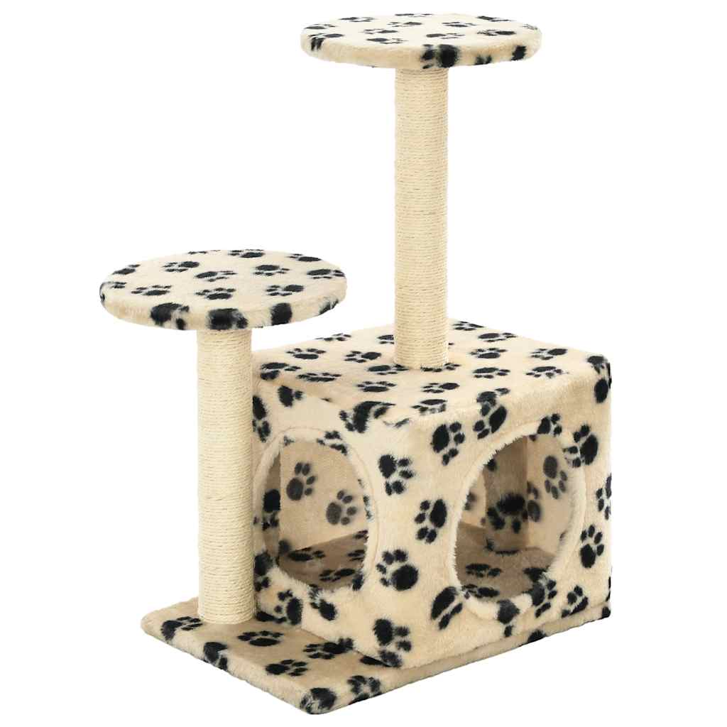 vidaXL Cat Tree | Beige with paw prints 2