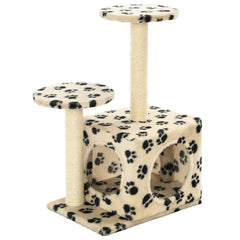 vidaXL Cat Tree | Beige with paw prints 2