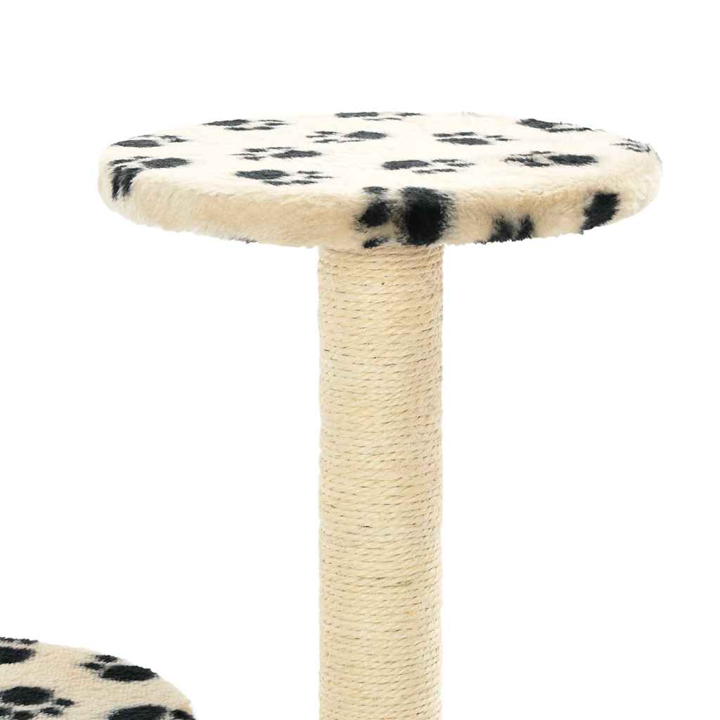 vidaXL Cat Tree | Beige with paw prints 6