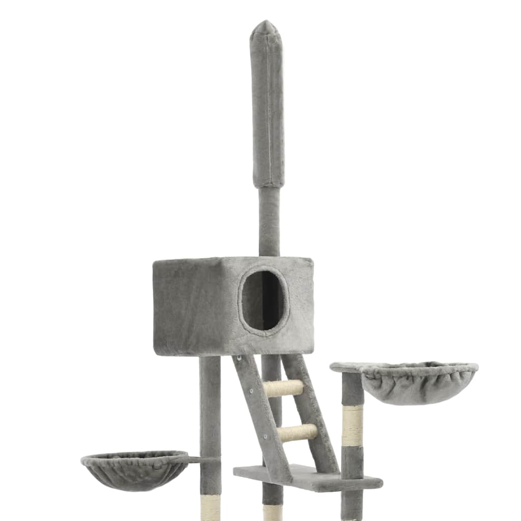 170522 vidaXL Cat Tree with Sisal Scratching Posts 230-260 cm Grey 4