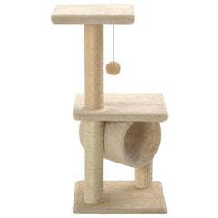 vidaXL Cat Tree | Beige | Particle board, Soft plush, Sisal rope | 65 cm 3
