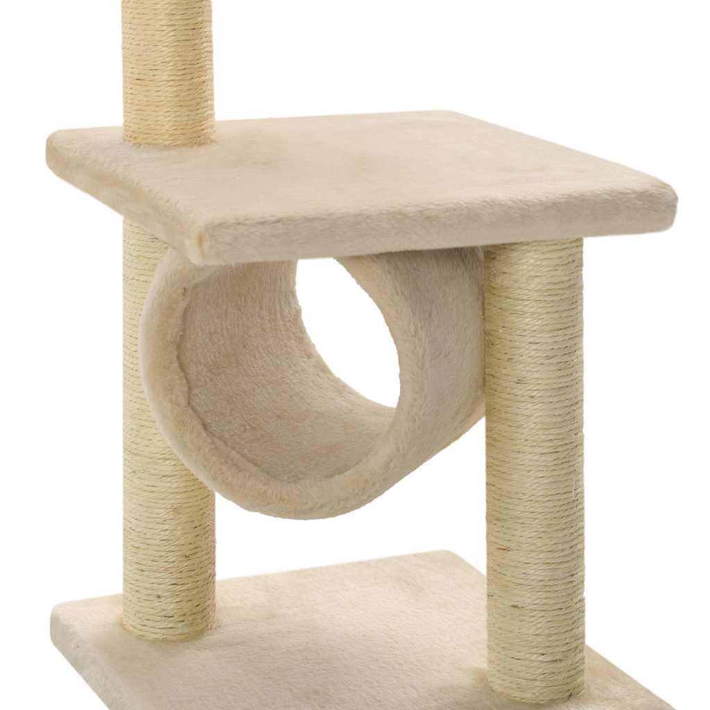 vidaXL Cat Tree | Beige | Particle board, Soft plush, Sisal rope | 65 cm 5