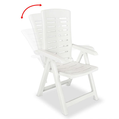 5 Piece Outdoor Dining Set Plastic White